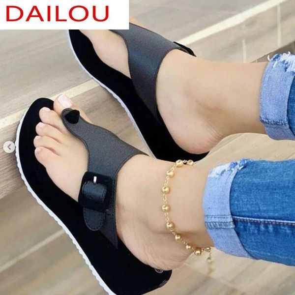 

summer women's sandals fashion non-slip open toe beach slippers women outdoor pinch wedges shoes, Black