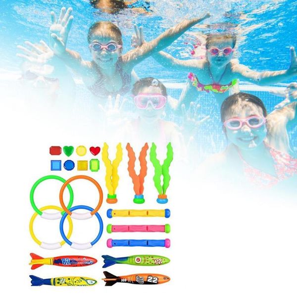 

pool & accessories children summer throwing toy funny swimming diving game toys for dive dolphin 22 pieces/set