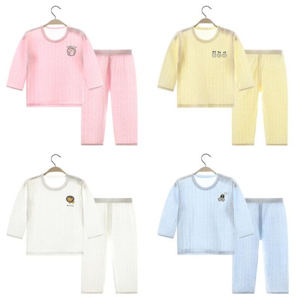 

clothing sets kids sleepwear baby girl spring cotton boys homewear pajamas children pyjamas nightwear 1-4 y home clothes, White