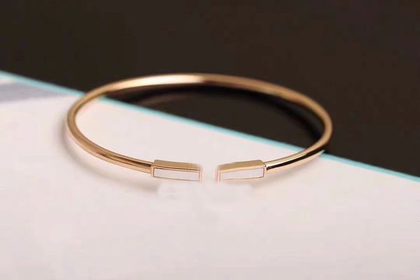 

luxury fashion 925 silver bangle double t opening letter love softness adjustable exquisite packaging, Black