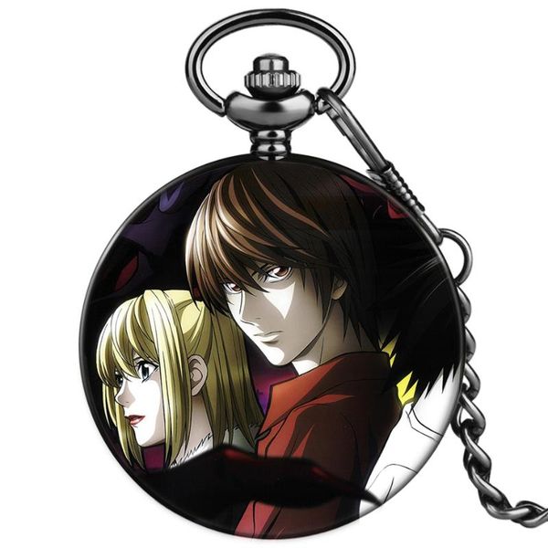 

pocket watches anime pendant fob watch modern cartoon arabic number analog clock men women fashion necklace chain gifts, Slivery;golden