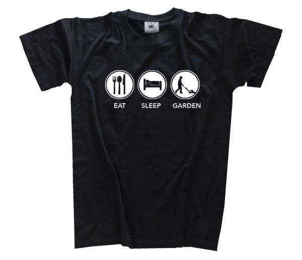 

eat sleep garden lawnmower gardener lawn garden t-shirt s-xxxl, White;black