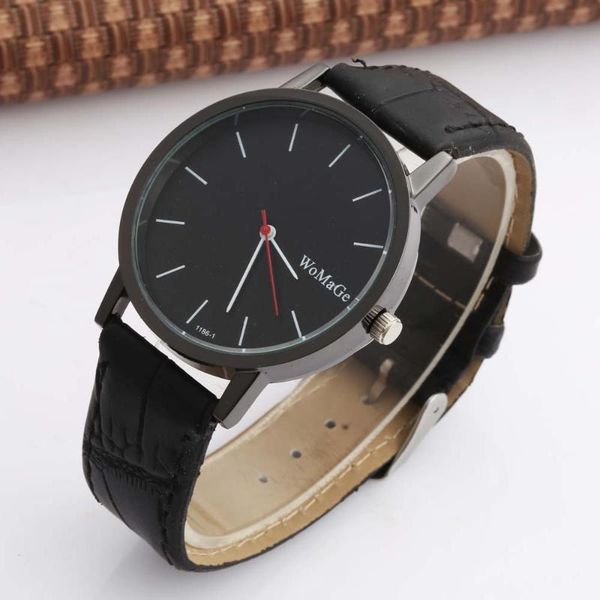 

wristwatches womage watches fashion simple men leather band quartz casual man wristwatch male watch heren horloge, Slivery;brown