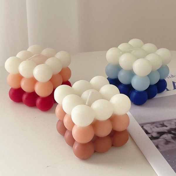 

candles geometry bubble cube candle fragrance scented nordic home deoration essential oil relaxing