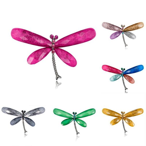 

pins, brooches crystal brooch pins for women bling rhinestone dragonfly animal jewelry wedding party bijoux gift al260, Gray