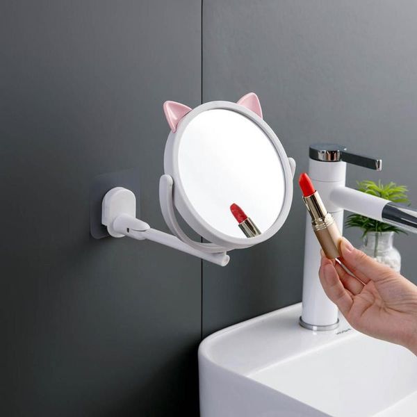 

mirrors adjustable wall-mounted foldable small mirror bathroom vanity toilet self-adhesive