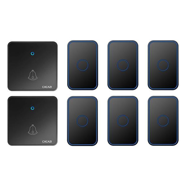 

other door hardware cacazi intelligent wireless doorbell 300m range 60 chimes waterproof home flash ring bell us eu uk plug 2 button 6 recei