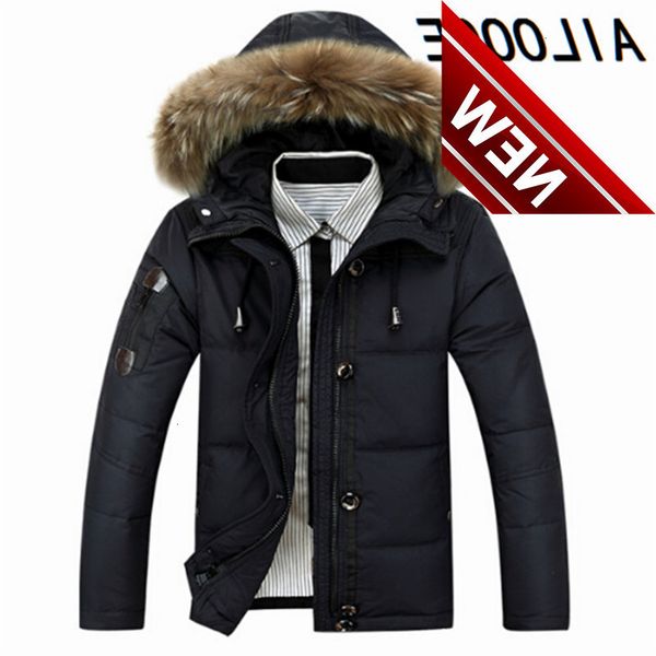

explosion models fashionable men down jacket winter warm male white duck coat, Black