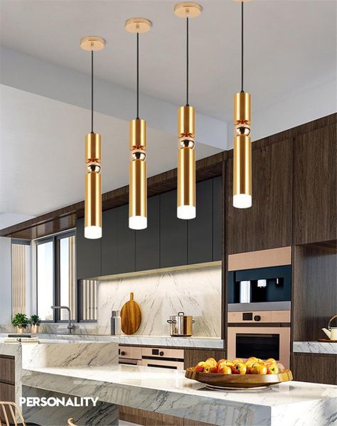 

pendant lamps thrisdar modern long cylindrical lights gold tube led lamp dining room bar counter decoration aluminum