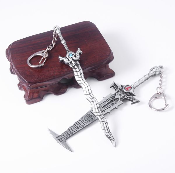 

10pcgame doom eternal keychain slayer crucible blade sword key chain titan class weapon model pendant for men cool jewelry gift, Silver