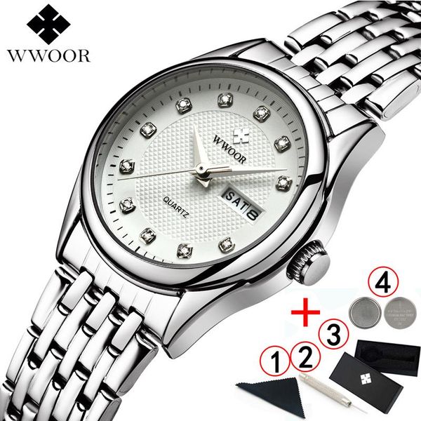 

wristwatches women watches wwoor diamond small watch bracelet original simple clock montre femme 2022, Slivery;brown
