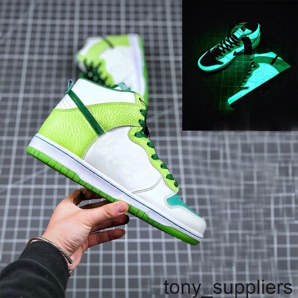 

sb new dunk high premium glow in the derk skateboard heineken women men running shoes sports sneakers with