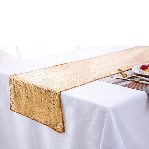 

paillette table runners party cloth decor (golden)