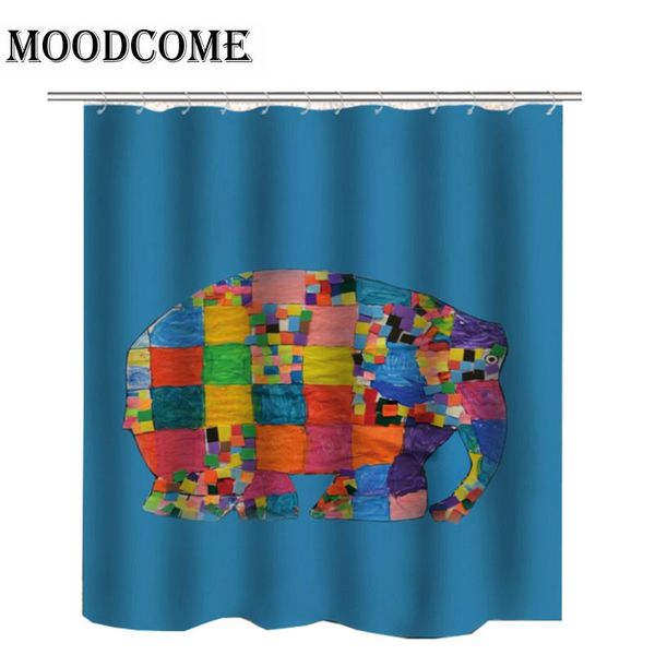 

shower curtains cartoon elephant curtain blue drop 2021 american map bathroom rings