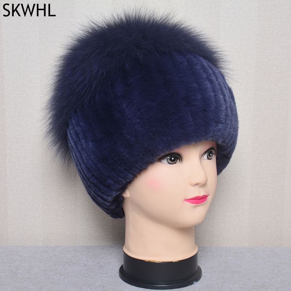 

women real genuine fox beanies hat girls natural rex rabbit skullies cap good elastic knitted fur hats, Silver