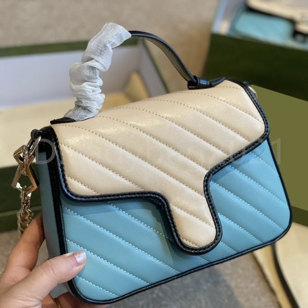 

2021 luxury designers lady quilting plain two-tone belt purses tote chains letter thread zipper cover coin fashion clutch bags handbags inte, Red;black