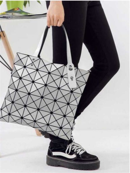 

briefcases est tote bags geometry drip japan style women bao handbag laser diamond lattice shopper folding bag 32cm*32cm