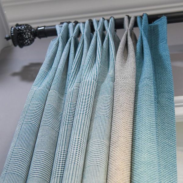 

curtain & drapes high-end nordic modern minimalist curtains pure color plaid thick cashmere for living room bedroom chenille