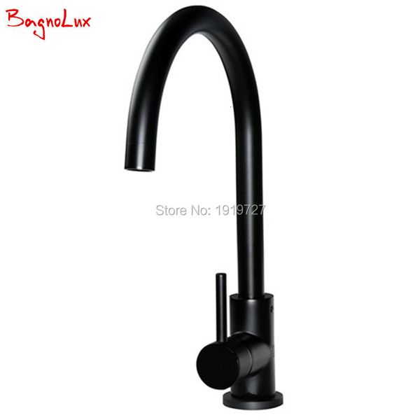 

kitchen faucets classic 360 swivel 100% solid brass single handle bar / prep mixer sink tap and cold faucet in alba matt black