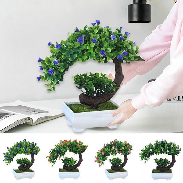 

decorative flowers & wreaths artificial flower simulation simulated potted plants crescent rose plastic beautiful lightweight fashion decora