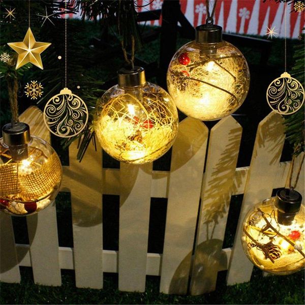 

party decoration 8cm transparent christmas ball led lights tree ornament plastic bauble xmas gifts lamp