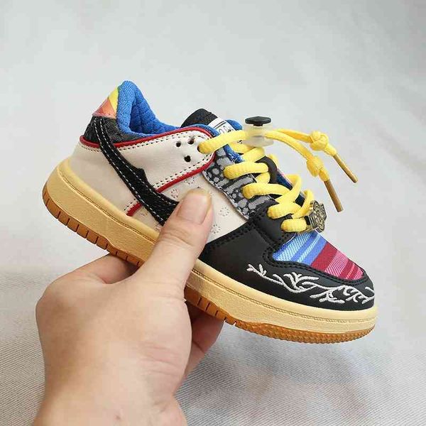 

children's board 2021 autumn new boys' running soft soled girls' casual embroidered aj mandarin duck shoes children's, Black