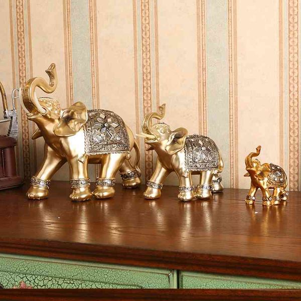 

european resin crafts golden elephant creative home decorations office living room elephant ornaments