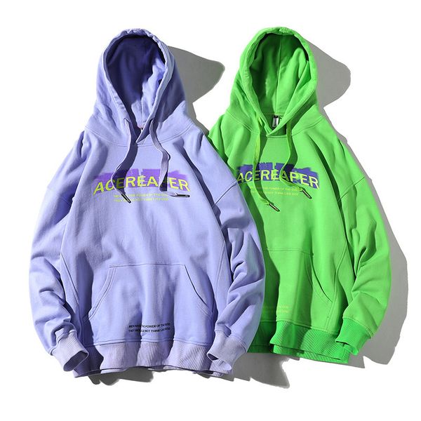 

men's hoodies & sweatshirts european and american spring clothes letter printed pocket sweater loose casual hooded aw128 5o6y, Black