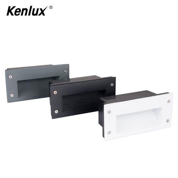 

kenlux waterproof 3w led step light aluminum embedded staircase corner lamp indoor outdoor recessed wall stair footlight lamps