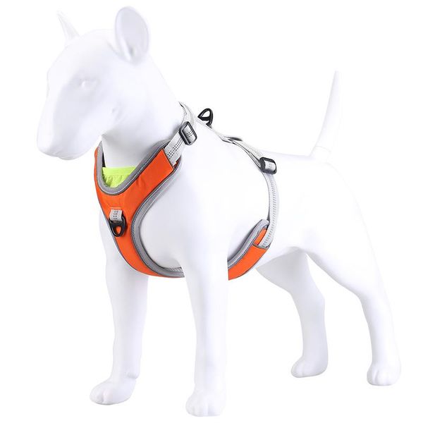 

dog collars & leashes pet harness vest adjustable reflective harnesses puppy breathable chest straps for small medium large dogs supplies