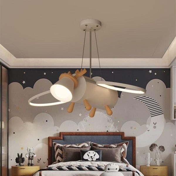 

pendant lamps 2021 dynamic deer chandelier nordic simple creative cartoon boys and girls children's room bedroom