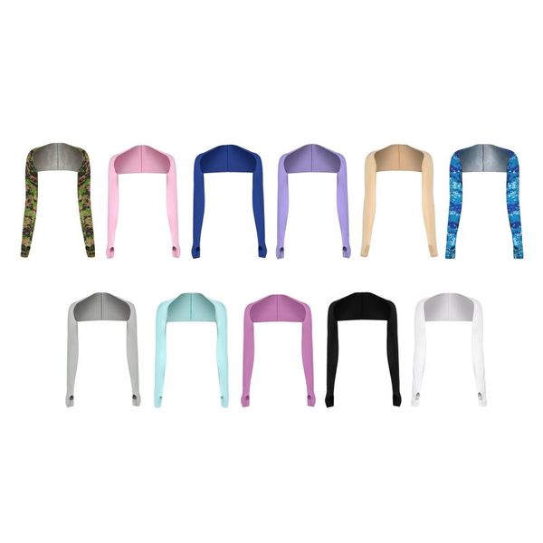 

elbow & knee pads uv cooling shawl sun protect arm sleeve sunwear second skin, made of polyester material, ice-cold, comfortable and breatha, Black;gray