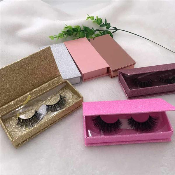 

pair/lot mink 5d eyelashes custom glitter boxes fluffy short lashes1