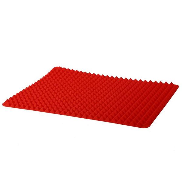 

table runner silicone non-stick healthy cooking baking mat with pyramid surface-16 inches x 11 inches(red)