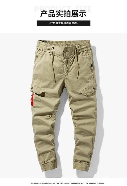 

men's pants chen shan wen 2021 summer men overalls long cargo fashion casual sales, Black