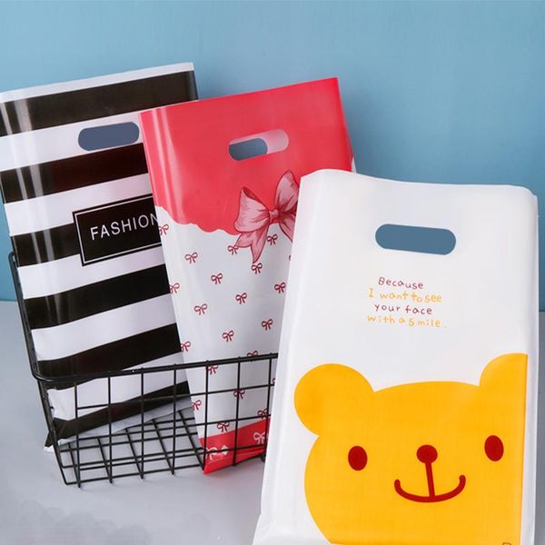 

gift wrap 100 pcs/set plastic bag shopping business packaging tote pouch