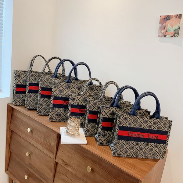 

luxury handbags women's portable tote 2021 new fashion net red large capacity single shoulder bag canvas underarm textured women's