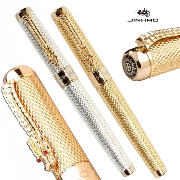

ballpoint pens roller ball pen jinhao 1200 golden silver black 3 colors for choose collection business office gift, Blue;orange