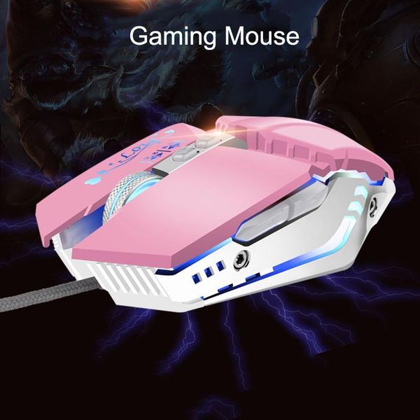 

mechanical wired gaming mouse rgb led light metal mice for pc lap@m23