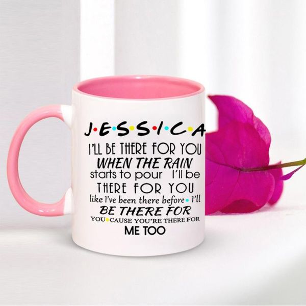 

mugs personalized name friends show coffee mug 11oz pink ceramic friend gift