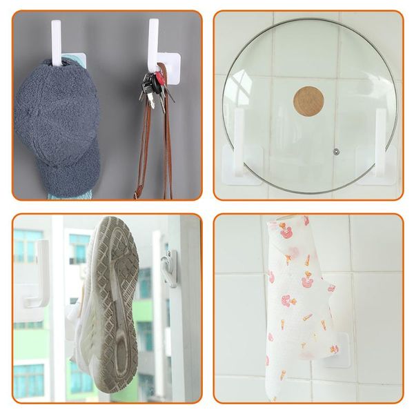 

hooks & rails 2pcs kitchen paper towel holder self-adhesive accessories under cabinet roll rack tissue hanger storage for toilet bathroom