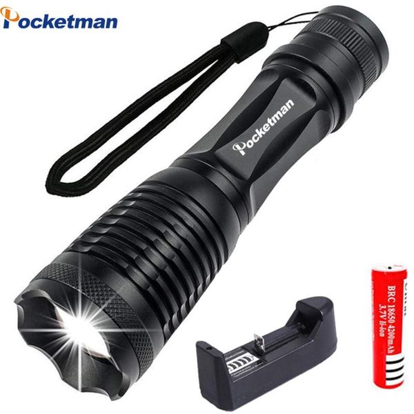 

powerful 13000lm led v6 l2 t6 torch waterproof zoom with 5 modes zaklamp rechargeable 18650 flashlights torches