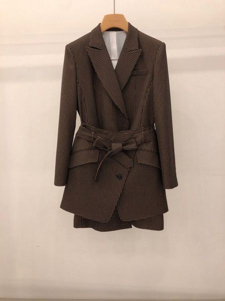 

women's suits & blazers ieqj female korean stylish temperament plaid blazer lapel long sleeve loose jacket fashion spring fall 3f1500 i, White;black