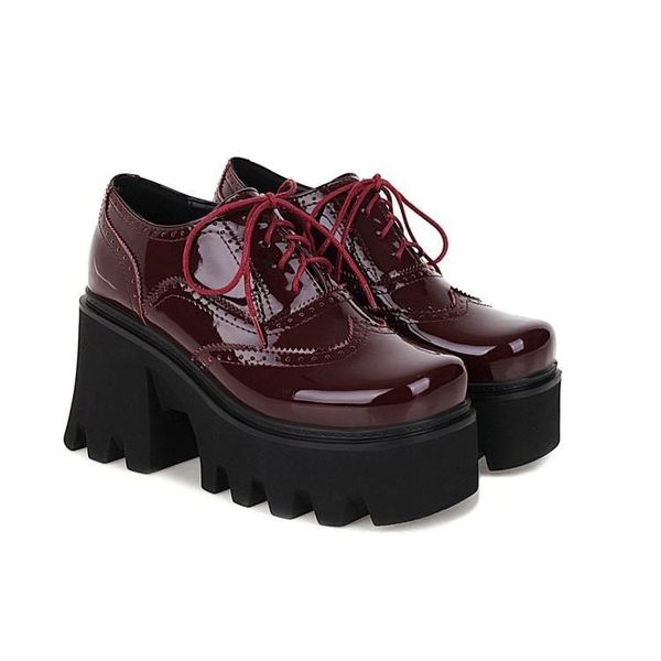 

dress shoes bottom thick heel waterproof platform small single shoe women 2021 spring 8cm ultra high patent leather women's, Black