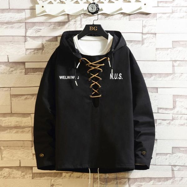 

mens jackets hoodies new arrival casual solid hooded jackets hip hop fashion zipper outwear loose clothing, Black;brown