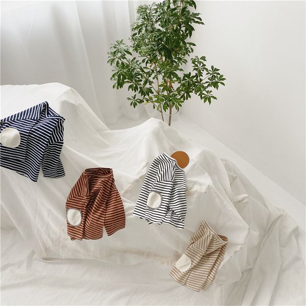 

0-3y baby t shirt infantil kids tee shirt toddler girls cotton boys long sleeve striped t-shirt 2021 spring new arrivel, White;black