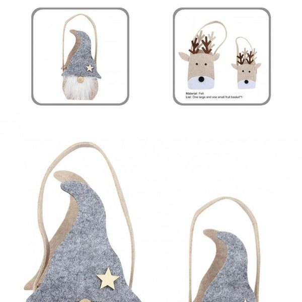 

gift wrap lightweight 2pcs classic christmas ornament santa bag felt candy bags elk shape for garden