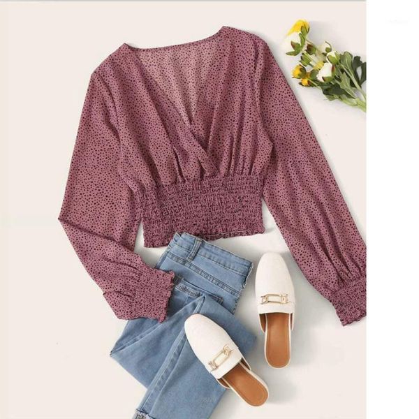 

womens and blouses print deep v neck folds long lantern sleeve chiffon women blouse shirts women's &, White