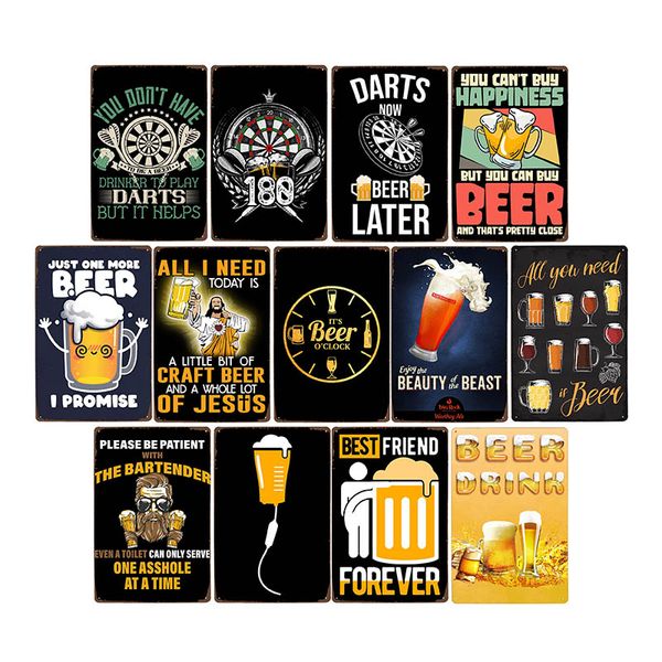 

retro beer poster metal plaque signs tin bar cafe ice cold drink club wall art decorativon vintage plate home decor 20x30cm