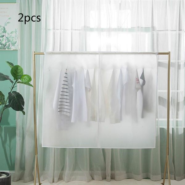 

clothing & wardrobe storage 2pcs 150x110cm hanging garment dust cover translucent coat suits protector clothes bag moisture-proof dustproof